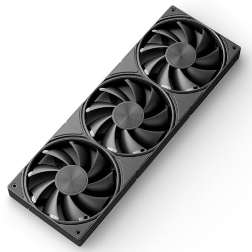 upHere Gaming U3K3 All-in-One PC Fan - Low Noise 3x120mm Case Fan, High Performance Cooling, 1650 RPM Hydraulic Bearing, Quiet 25dB(A) for PC Case CPU Cooling - Black