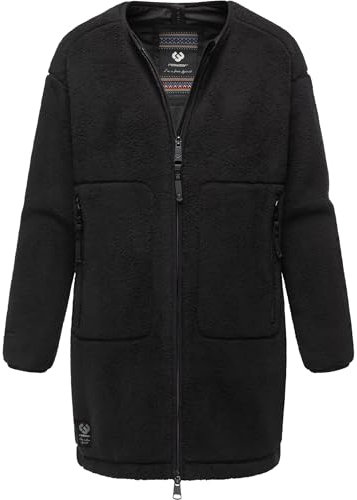 Ragwear Damen Übergangsmantel Plüschmantel Fouzy Black Gr. XL