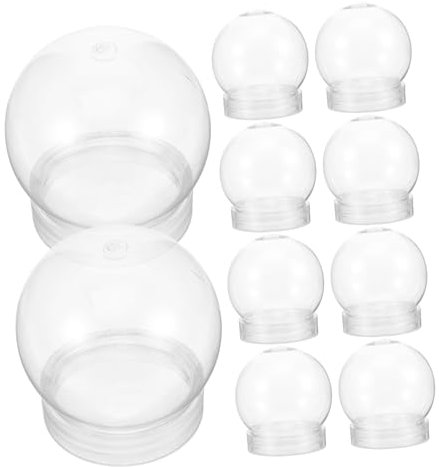 Cabilock 10er Schneekugeln Set Leere Plastik Zum Basteln Von Schneekugeln Einzigartige Mini Mit Schraubkugel Zubehör