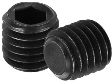 sourcing map Gewindestifte mit Innensechskant, M10 x 10 mm, 304 Edelstahl, flache Spitze, Madenschrauben für Türgriffe, Reparatur, Lampen, Schwarz, 50 Stück