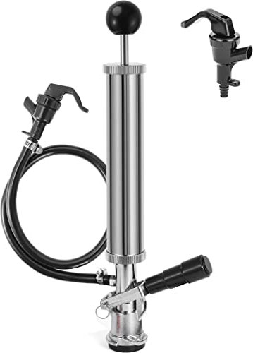 Grifo de cerveza con bomba de barril de 8, sistema D para fiestas, para US Sankey, grifo Kegerator, acoplador de sonda de acero inoxidable, grifo de cerveza con abrazaderas de manguera para grifo d