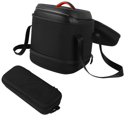 Högtalare skyddande tygväska, bärbar högtalare axelväska för JBL Partybox Encore 2/1, organiseringsväska med axelrem och mini mikrofonväska, Svart
