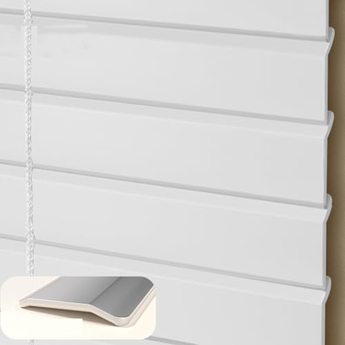 Tenda Veneziana Alluminio Cortina Interno Parasole Finestre Porte Lama opaca a forma di L Tapparella in Listelli Orizzontali avvolgibile Personalizzabile Persiane Oscuranti (W150cm×H230cm,white)