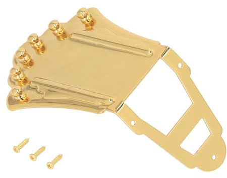 Eujgoov Jazzgitarre, Trapezförmiger Metall-Saitenhalter mit Befestigungsschrauben für den Austausch der Saitenbrücke