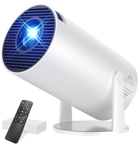 Mini Portable Projector with 4K 1080P Support, WiFi 6 Bluetooth 5.4 15Watt Sound Base Speaker, Auto Keystone 270° Rotatable Compatibile with TV Stick/HDMI/Laptop/Memory Stick