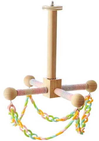 Fruusv Jouet balançoire pour petits animaux – Escalade en bois à suspendre, jouet interactif de taille compacte pour animaux de compagnie pour jouer et faire de l'exercice, matériau en bois
