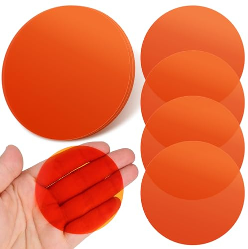 FOMIYES Filtri in Gel Rotondi Autoadesivi 20 Pezzi per Illuminazione Ambientale, Materiale Pet Giallo Resistente allo Sbiadimento, per Camera da Letto e Effetti Luce Video