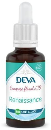 DEVA Renaissance n°19 – Composé Floral Bio Sans Alcool – Compte-Gouttes 30ml – Burn-Out & Récupération – 7 Élixirs Floraux (Amarante, Aneth, Échinacée, Épilobe, Olivier, Passiflore, Valériane)