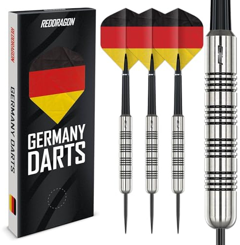 RED DRAGON Fly the Flag| Country Edition Steeldarts Set | Profi Dartpfeile Steel 24g | 100-Mikron Hardcore Flights | England USA Schottland Deutschland Niederlande | 32mm Steel Darts Pfeile