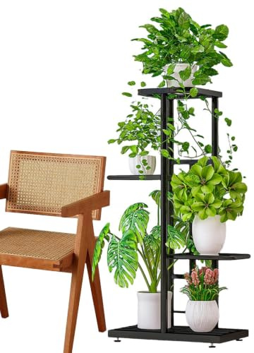 Generisk växthylla 4-våningar tung last-metall blomkruksställ | Blomställ inomhus och utomhus, terrass, balkong, golv, hörn, vardagsrum