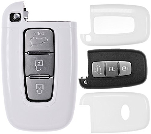 Auto Schlüssel Cover Hülle für Hyundai i10 i20 ix35 Kia Ceed Soul Sportage/Farbe: Weiß