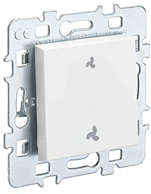 Interrupteur va et vient - Prises electriques Standard - Prise murale - Interrupteur va et vient sans Fil - Prise Murale Casual - Mécanisme Commande Vmc + Cache Blanc + Support Métal - Debflex