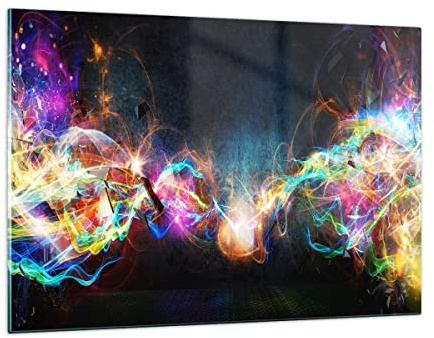 ARTTOR Bilder auf Glas 120x80cm Wandbild Glasdruck Abstrakt - 3512 | Abstraktion Modern Groß XXL Modern Dekoration Wohnzimmer Schlafzimmer Küche Wanddeko Kunstdruck Art Wall Decor ARTTOR