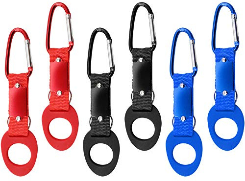 com-four® Flaschenhalter aus Silikon Karabiner