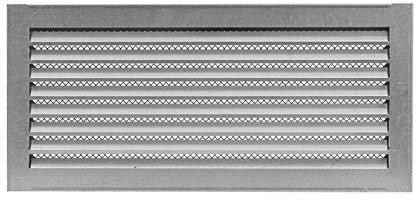 VONLIS® - Rejilla de ventilación (láminas metálicas, 560 x 260 mm, galvanizada), color blanco