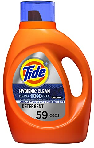 Tide Hygienic Clean Heavy 10x Duty Liquid Laundry Detergent, Original Scent, He Compatible, 59 Loads, 92 Fl Oz