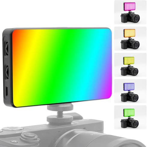 RGB LED Video Licht Kamera Licht 2500-9000K mit 3100mAh Akku | Dimmbares Foto Licht mit CRI95, 1/4 Kaltshoe für DSLR, Vlog, Livestreaming