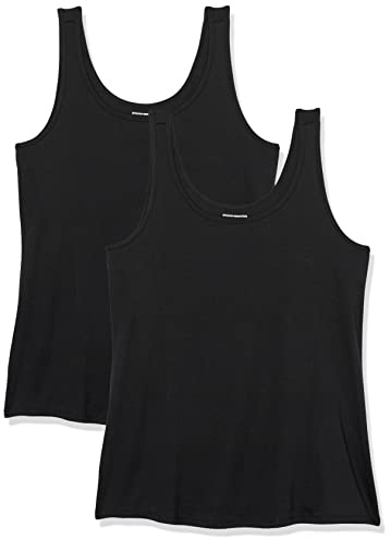 Amazon Essentials Débardeur grande taille Femme, Lot de 2, Noir, XXL Grande taille