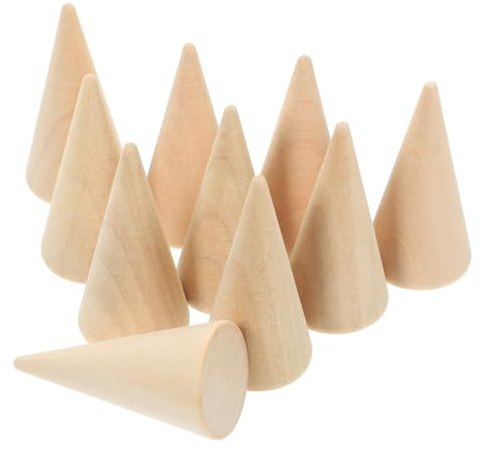 Holzkegel Ringkegel Ringständer DIY Basteln: Höhe 5 cm Basteln Rohlinge 30 Stück Mini Weihnachtsbaum Modellierung Handwerk Schulprojekte Weihnachten Party Dekoration