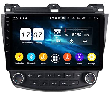 Andriod 10 Gps Navegación Para Accord 7 2003-2007 10 Inch Bluetooth Coche Gps Car Estéreo Receptor Video Bluetooth Espejo Enlace Con Pantalla Táctil Navegación Gps Pantalla ( Color : T900 6G 128G )