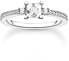 THOMAS SABO Ring Pavé weißer Stein silber 925 Sterlingsilber