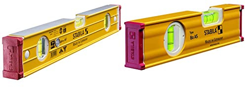 Stabila 96-2-40 Level 3 Vial 40cm / 16in 15225 & 80A Type 80 AS Spirit Level, 20 cm
