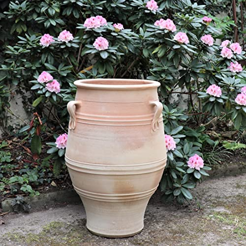 Palatina Werkstatt Terracotta Amphore Thymus 70cm - 100% Handgefertigtes Unikat - Exklusive winterfeste Amphore für den Garten- & Innenbereich