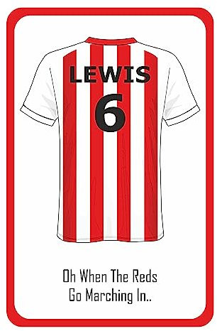 Red and White Striped Football Shirt Kids Bedroom Door Sign Personalised For You - Any Name! Door Plaque,Girls/Boys,Nursery,Decor,Kids Room,Football