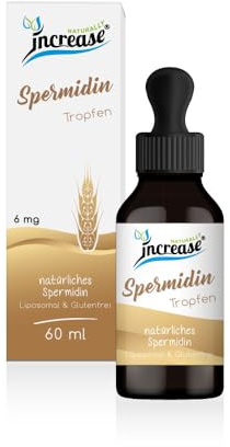 Increase Liposomale Spermidin Tropfen hochdosiert - 6mg Spermidin pro Tagesdosis (6000mg Spermidin pro Packung) - MCT Öl C8 & C10 - Glutenfrei - Hohe Bioverfügbarkeit - vegan (Neutral)