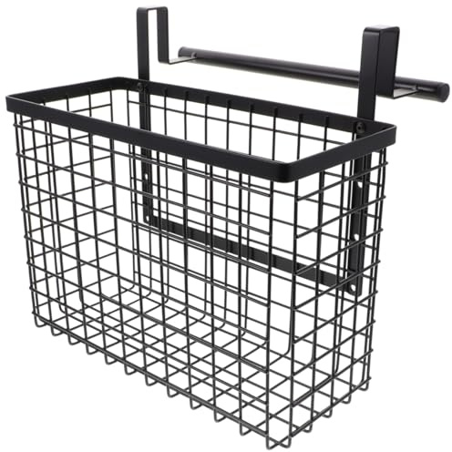 HOMSFOU Hängender Küchenkorb Aus Kohlenstoffstahl 11X4.7X11 Metall Hängekorb Für Gemüse- Und Küchenorganisation Schranktür Organizer Platzsparend Und Rostfrei