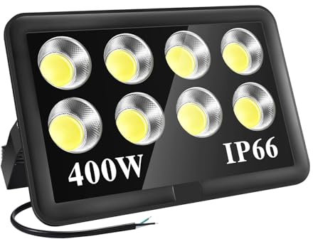Foco LED al aire libre súper brillante luces de seguridad 400 W Spot IP66 impermeable faro LED exterior arena iluminación proyector comercial para patio, campo de baloncesto (400 W)