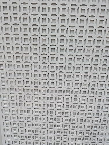 Filigranes Sichtschutzgitter für Heizkörperschrank, Wand, perforiert, filigran, 3 mm dick, MDF-Platte (verschiedene Größen), FL4-Muster (weiß grundiert, 300 mm x 620 mm)