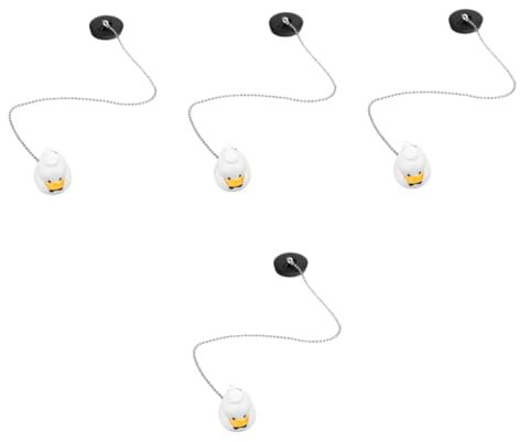 IMIKEYA 4stücke Charmanter Enten-badewannenstopfen Mit Kette Gummidichtung Für Effektiven Wasserstopp Installieren Stilvolles Design Passend Für Badezimmer
