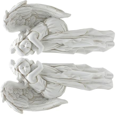 STOBAZA 2stücke Türrahmendekor Engel Wand Skulptur Engelsflügelschmuck Für Schlafzimmer Wohnzimmer Türeckschild Engelfigur Ornament Aus Harz Für Tür Und Fensterrahmen