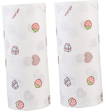 SEWOART 2rollen Ölaufnahme Küchenpapier Saugstarke Reißfeste Einweg-küchenrolle Wasserabsorbierende Haushaltspapiertücher Zum Reinigen Und Abwischen Zufälliger Stil