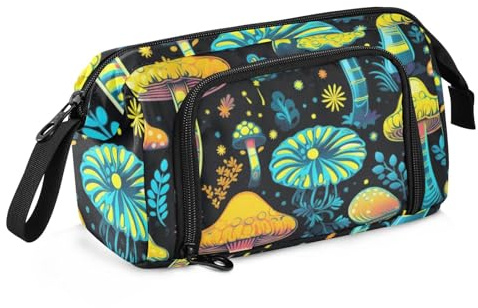 Federmäppchen mit großem Fassungsvermögen, Pilz2, Stifteetui, Schreibwaren-Tasche, Schule, Uni, Büro, Organizer für Teenager, Erwachsene, Studenten, Pilz 2, Einheitsgröße, Aktentasche