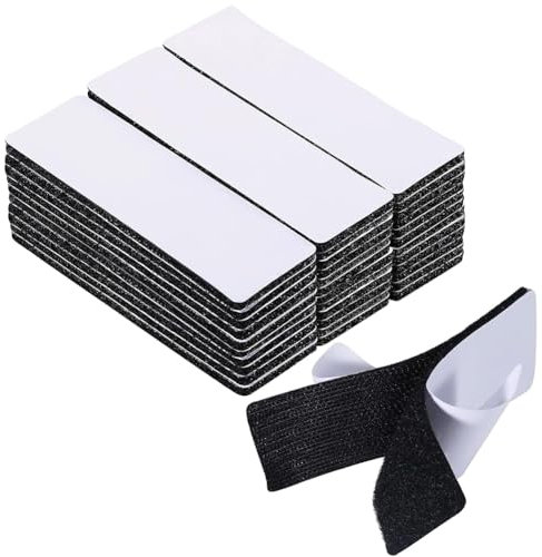 Yajesy Hook Loop Strip Tape, 30 Pcs Heavy Duty Double Sided Sticky Tape Extra Strong Hook and Loop Tape 3 x 10 cm Reusable Self Adhesive Sticky Tape for for Mounting, Hanging or Organizing Items
