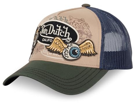 Von Dutch Kappe für Damen & Herren, Patches, Trucker-Kappe, verstellbar durch Snapback