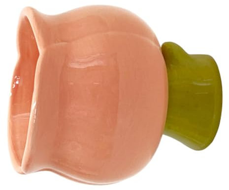 OFFSCH Taza De Helado Con Forma De Tulipán Artística Taza De Helado Con Forma De Tulipán De Cerámica De Té Con a De Flor De Café Artística De Café o De