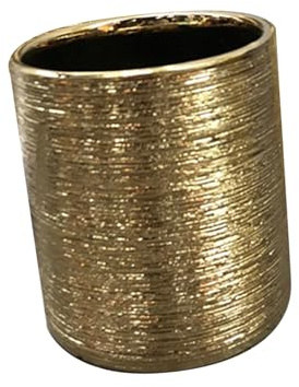 UKCOCO Pot de Fleurs en Céramique Dorée pour Plantes Succulentes, Jardinière Simple et Élégante, pour Décorer Votre Salon ou Bureau