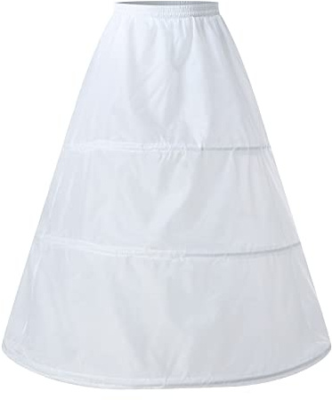 2025 Damen Brautkleid mit 3 Ringen, A-Linie, bodenlang, Petticoat, Unterrock