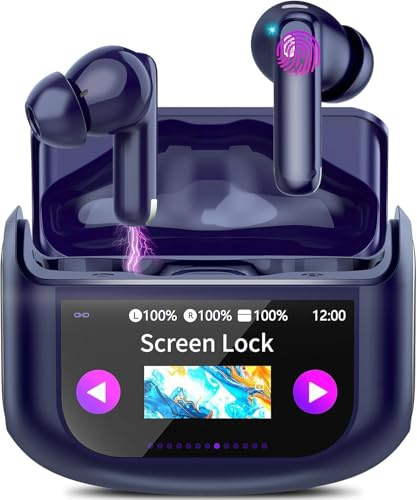 Thunelec Touchscreen Bluetooth Kopfhörer, 2026 In Ear Kopfhörer Kabellos Blau