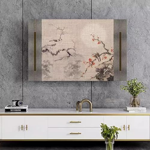 HSTANGKY Funda Antipolvo Para TV De 32 A 65 Pulgadas Para Interiores Protector De Pantalla Universal Estilo Chino Para Televisores LCD/LED Funda Para Televisor-flower2||40-43inch