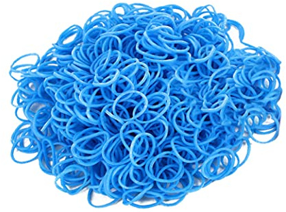 Bandas de goma Bandas elásticas suaves 600PCS Elástico multifunción azul para hacer pulseras tejidas Proyectos de manualidades DIY Lazos para el cabello para niños Accesorios para trenzado