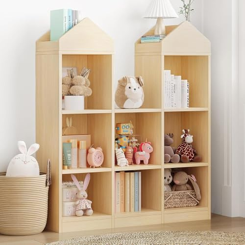 Garvee Bücherregal Kinder Schloss-Design mit Leseecke – Holzregal