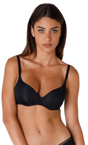 Lovable Reggiseno Push-Up Senza Ferretto in Microfibra Soft | Coppe Imbottite | L04FH Intimo My Daily Comfort Donna, Nero, 32 / 2B