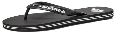 Quiksilver Molokai Flip Flops for Men, Athletic Mens Sandals, Size 6 to 16 Thong Mens Slides, Black/Black/White, 9
