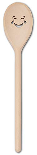 HOFMEISTER® Kochutensilien Löffel oder Pfannenwender mit Motiv aus Holz (Ovaler Kochlöffel/Lachendes Gesicht mit Tränen)