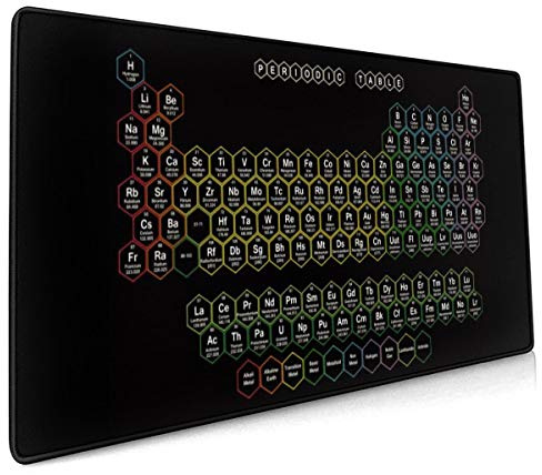 Naispanda Tapis de Souris Gaming,Tapis de Souris 900x400x3mm Grand Tapis de Souris Gamer pour PC Hydrorésistant avec Base en Caoutchouc Anti-glissant Tableau Périodique Chimique J