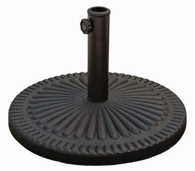 Garden Mile Heavy Duty 14kg Garden Parasol Base Black Resin Umbrella Stand Round Decorative Cast Iron Effect Patio Decking Garden Outdoor Use